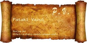 Pataki Vazul névjegykártya